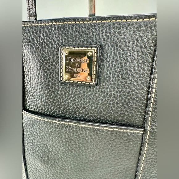 Dooney & Bourke Lexington Pebble Grain Black Leather Tote Bag - Picture 5 of 16